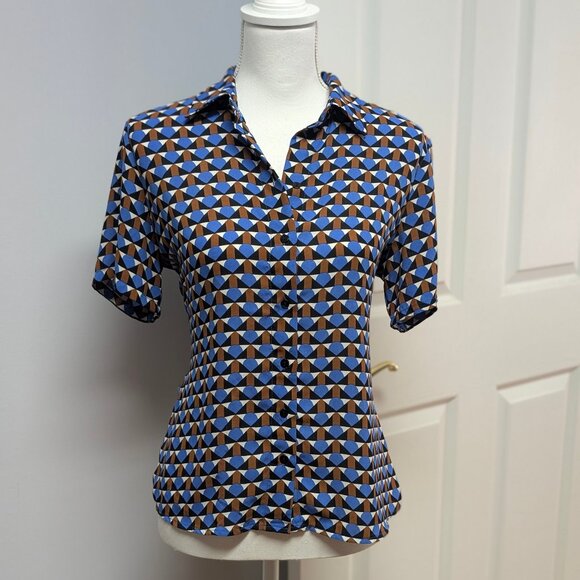 Carolina Belle Tops - Carolina Belle Geometric Patterned Blouse Size S